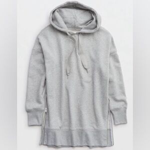 Aerie Women’s Street Hoodie, Color: Stone Gray, Size: L